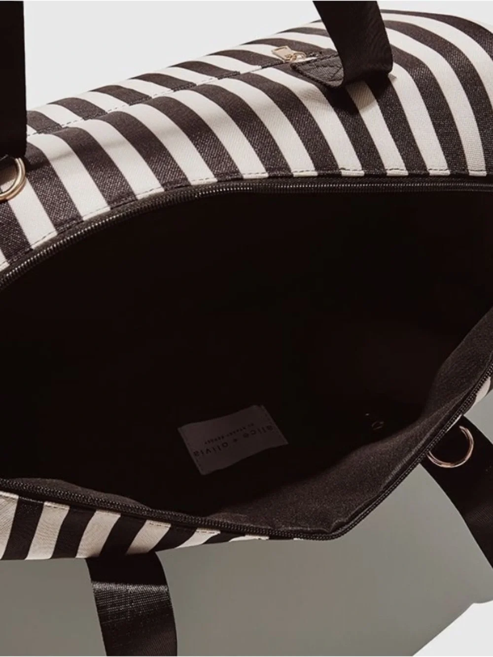 Alice + Olivia By Stacey Bendet  Positano Striped Travel Duffle Weekend Bag NWOT